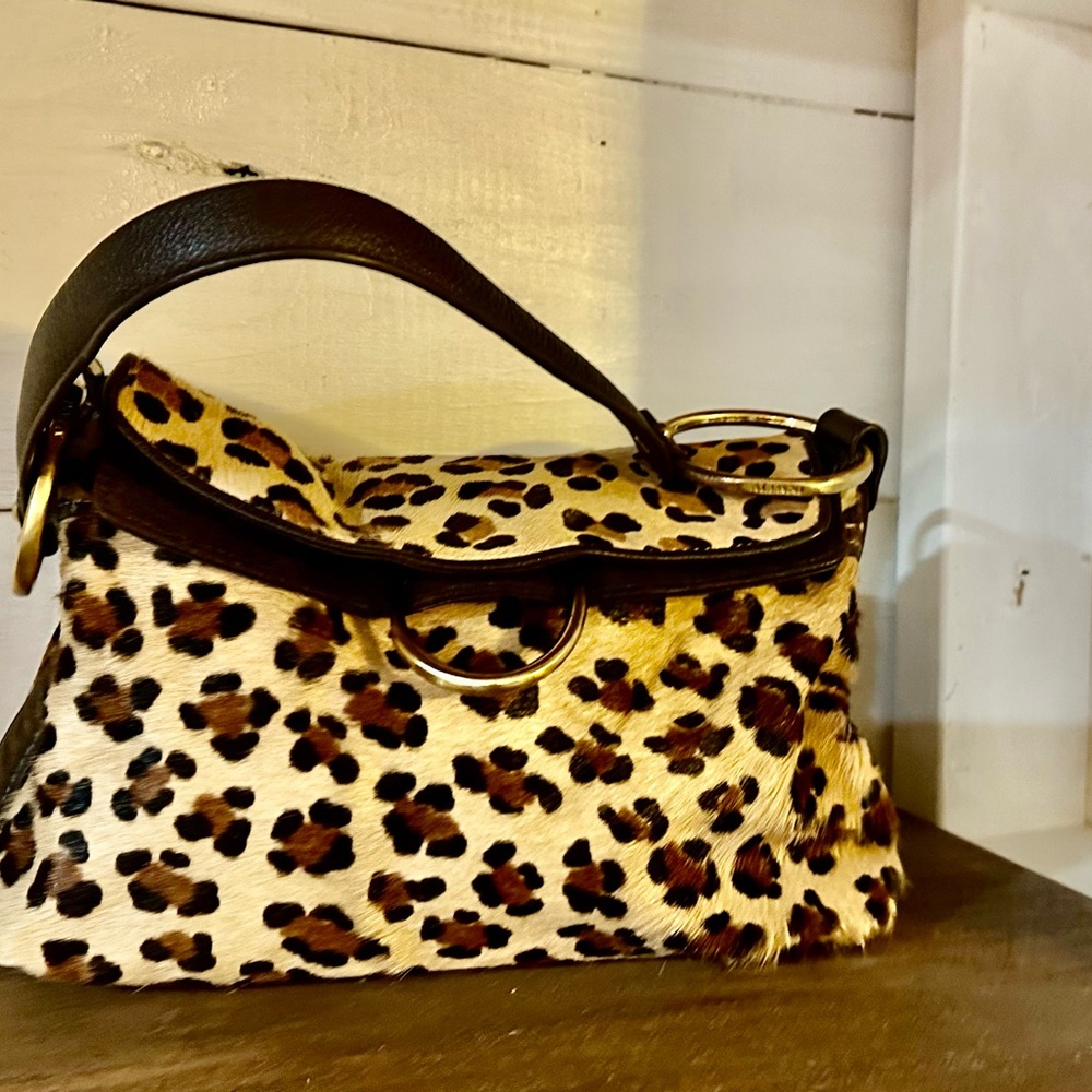 ALFANI Leather leopard print purse